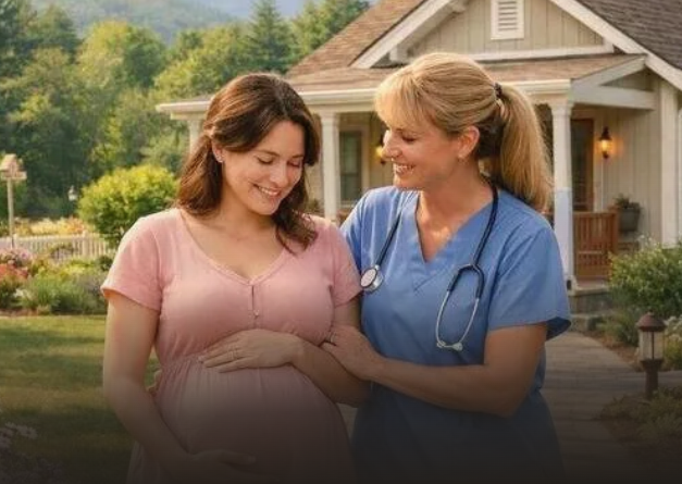 nurse with a pregnant mom