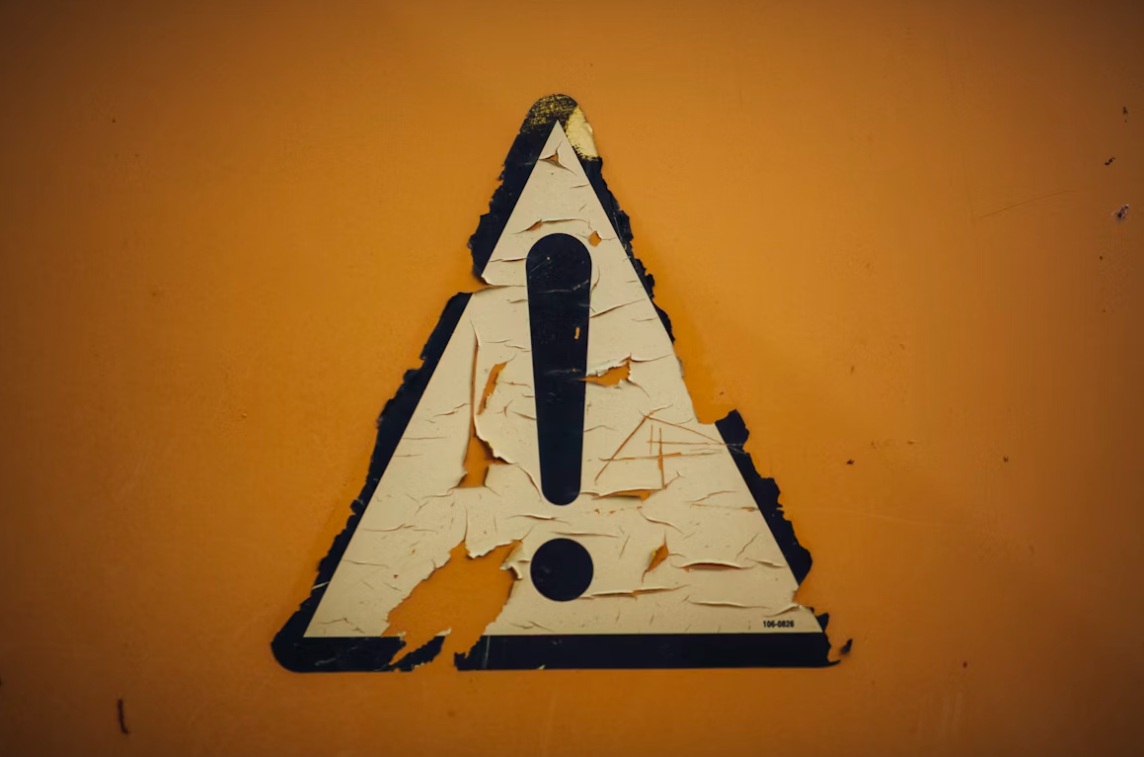 Warning sticker - exclamation point sign