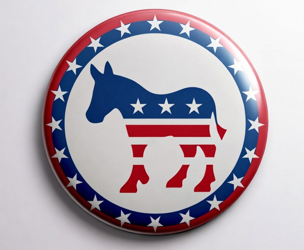 Dem Party donkey button - Grok AI Image