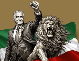 Reza Pahlavi and persian lion
