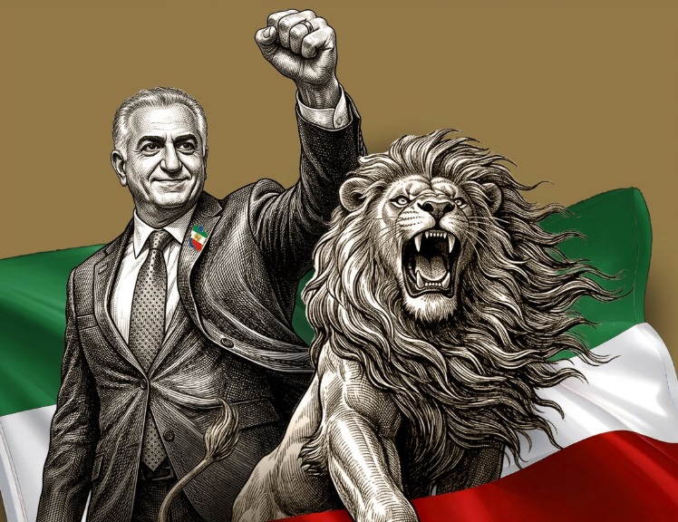Reza Pahlavi and persian lion