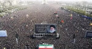 Regime approvaed AI manipulated image of Khameni funeral 2