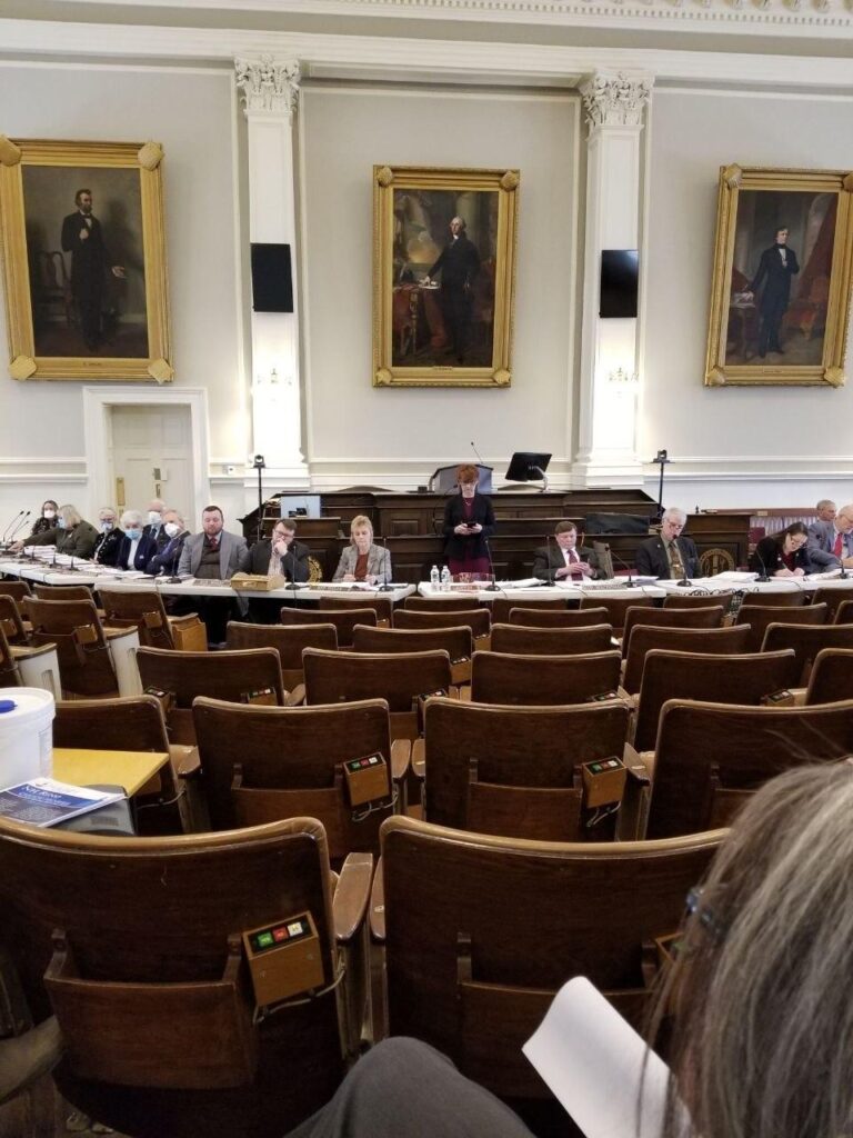 NH House Committee meetingin the House chamber -
