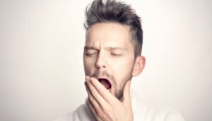 man yawning