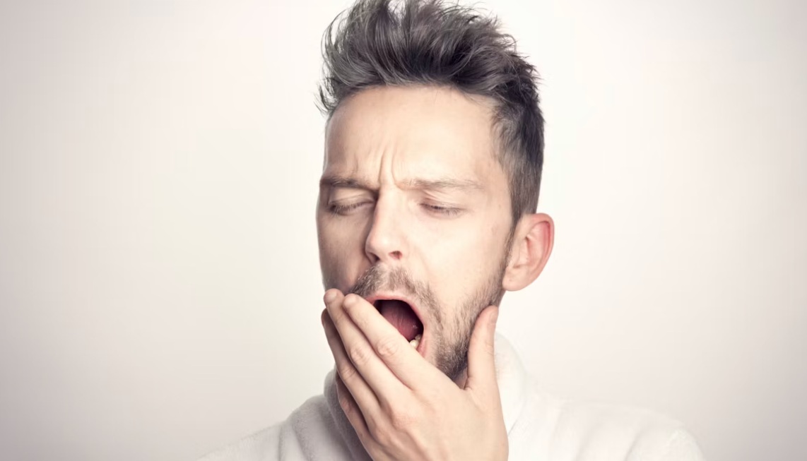 man yawning