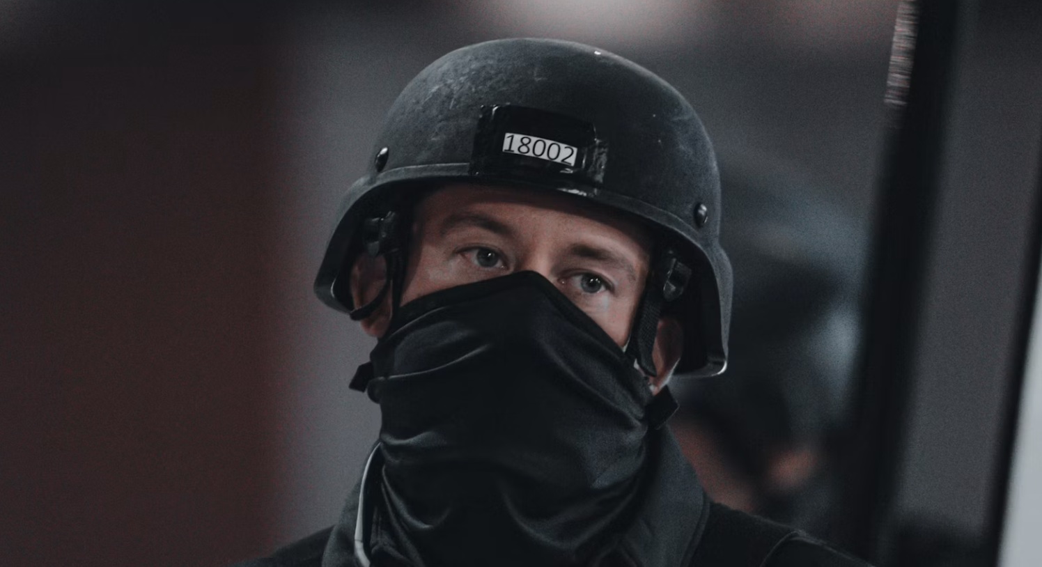 masked denver police officer