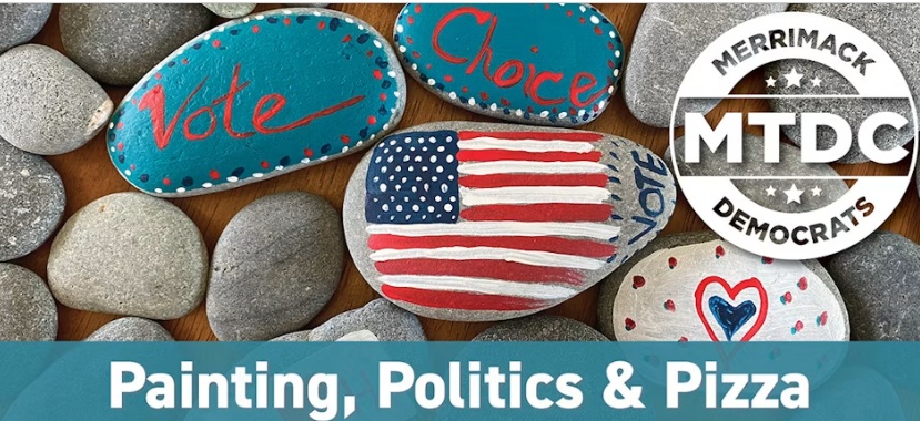 Merrimack Dems painting rocks