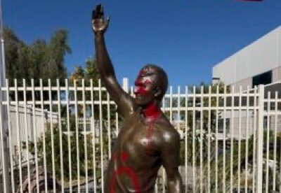 Charlei Statue vandalized - image credit Turning Point USA
