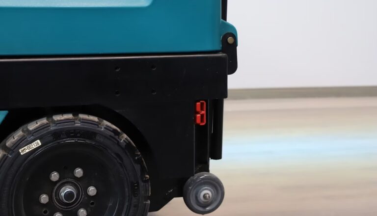 floor scrubber machine left rear tire