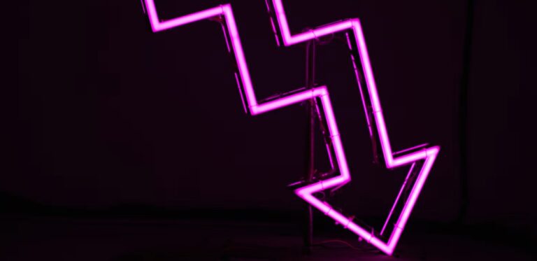 neon down arrow