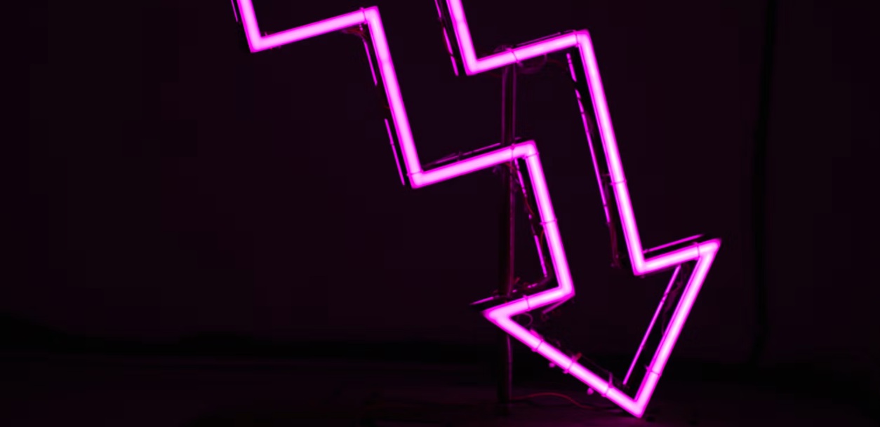 neon down arrow