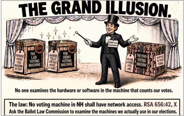 Voter inegrity NH - The gran illusion voting machine magic