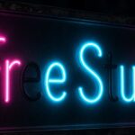 free stuff neon with letters out