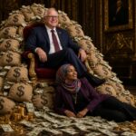 Walz and Omar pile of money smiling